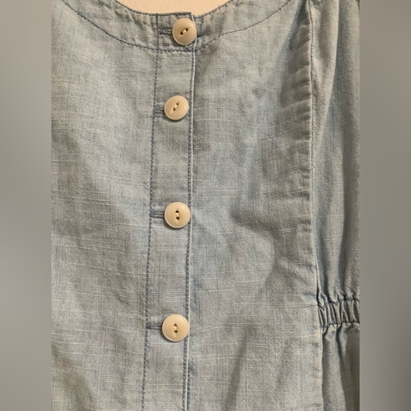 Madewell Chambray Button Up Sundress with Tie Straps, Size: - Picture 6 of 13